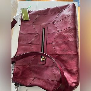 New Oryany Maroon leather shoulder bag with tag and bag